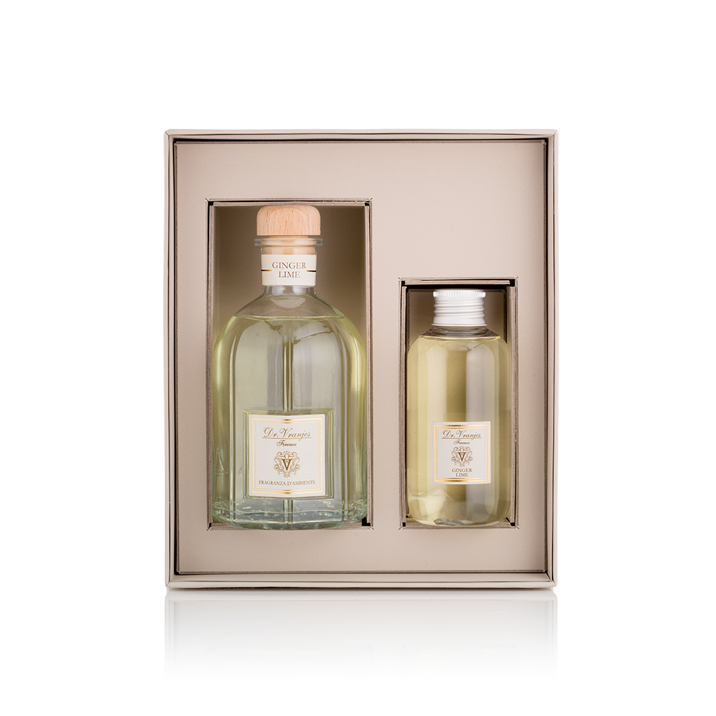 DR. VRANJES  GIFT BOX  250 ML - GINGER LIME ROOM DIFFUSER+150ML REFILL - Jashanmal Home