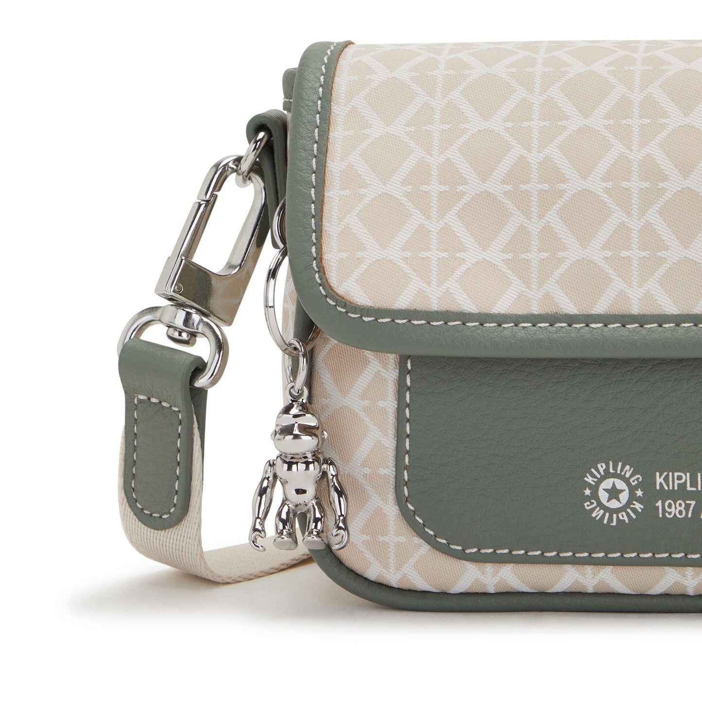 حقيبة كتف Kipling-Inaki S-Small (بحزام كتف قابل للإزالة) - Signature Bge C-I4892-S4B