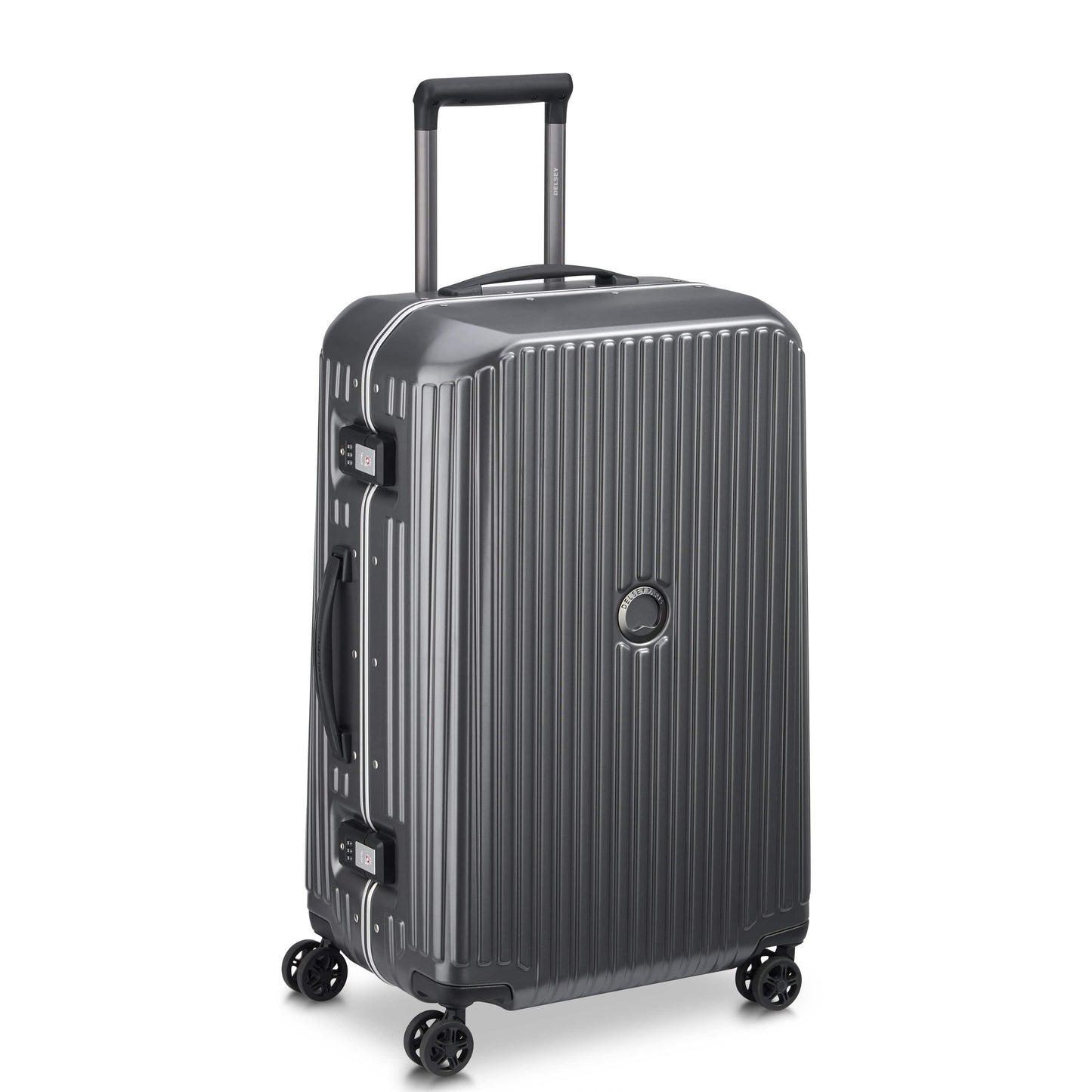 حقيبة سفر Delsey Paris Securitime Frame 68Cm Hardcase 4 Double Wheel Check-In Luggage Trolley Anthracite - 00217481101