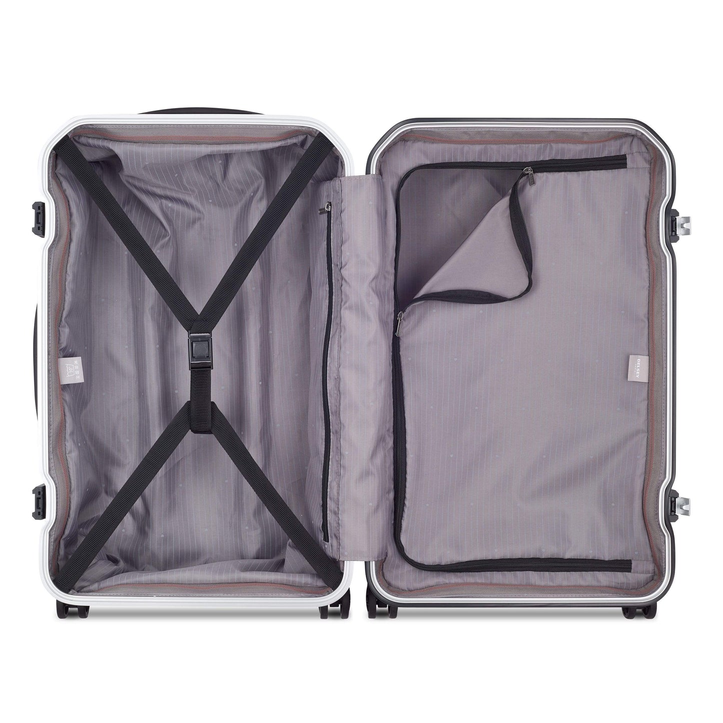 عربة أمتعة Delsey Paris Securitime Frame 68Cm Hardcase 4 Double Wheels Check-In Luggage Case Silver - 00217381111
