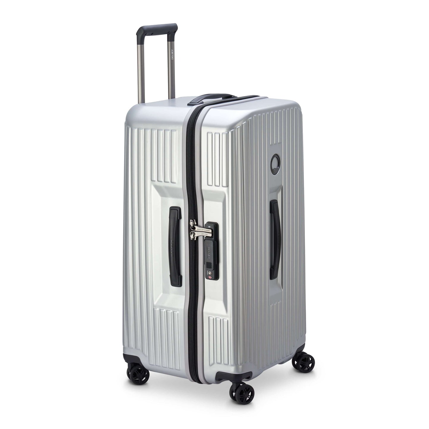 حقيبة سفر Delsey Paris Securitime Trunk 73Cm Hardcase 4 Double Wheels Check-In Luggage Trolley Silver - 00217281811