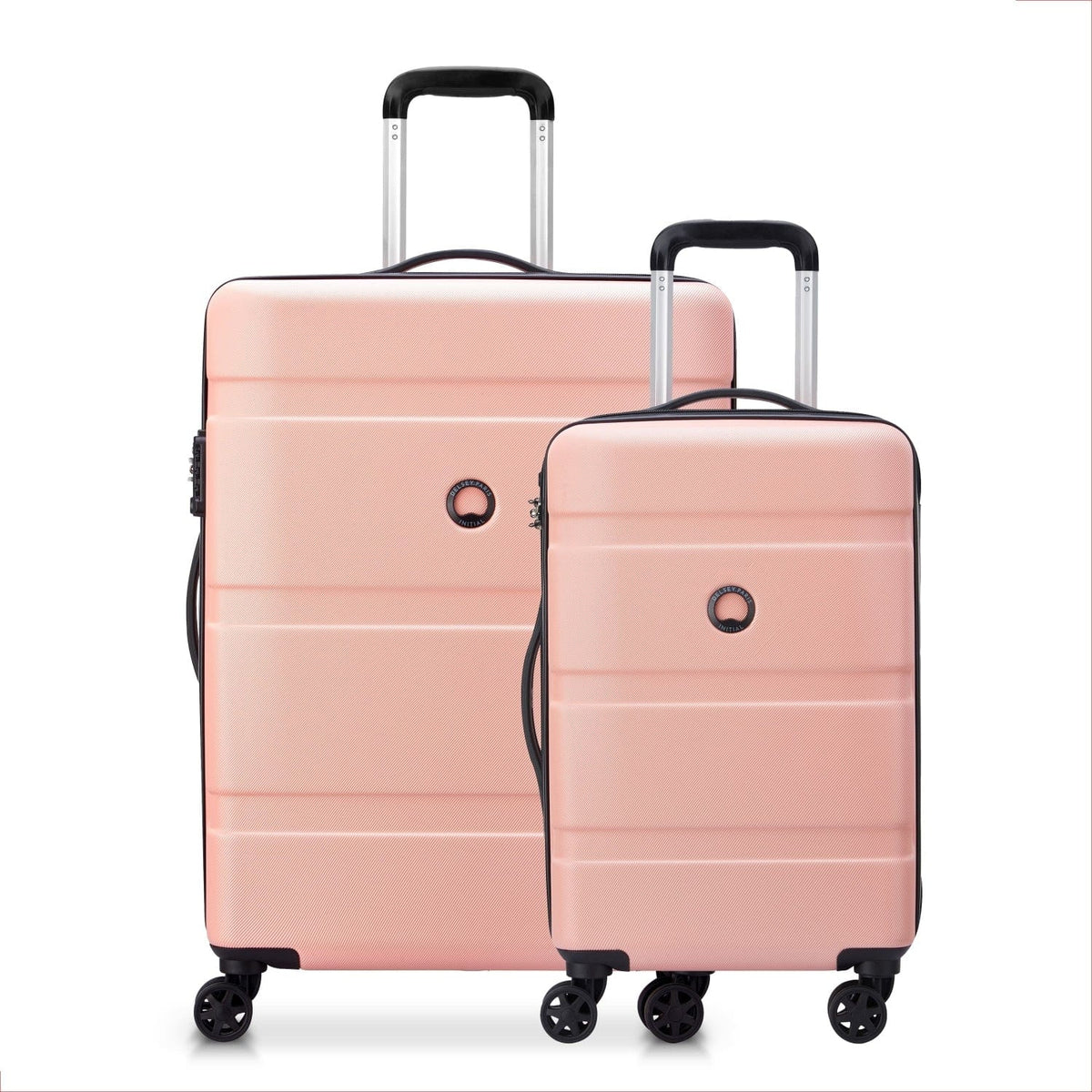 Delsey Airship 2.0 2Piece SET 4 Double Wheel Cabin & Check-In Luggage Trolley  Pink - 3219110519389