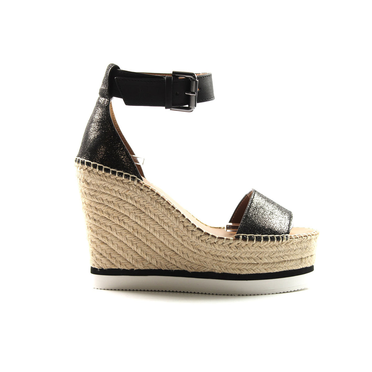 SEE BY CHLOE GLYN WEDGE ESPADRILLE SANDALS BLACK - SB26152-12261-418 - SB26152-12261-418-36