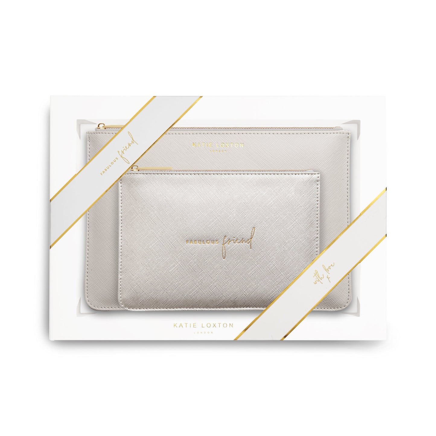 KTLX PERFECT POUCH GIFT SET FABULOUS FRIEND L.GREY / MET SIL - Jashanmal Home