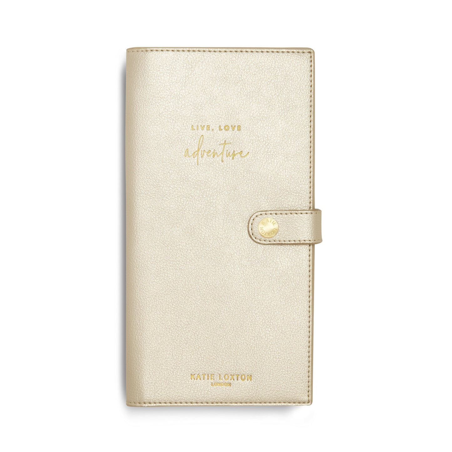 KTLX TRAVEL WALLET LIVE LOVE ADVENTURE METALLIC CHAMPAGNE - Jashanmal Home