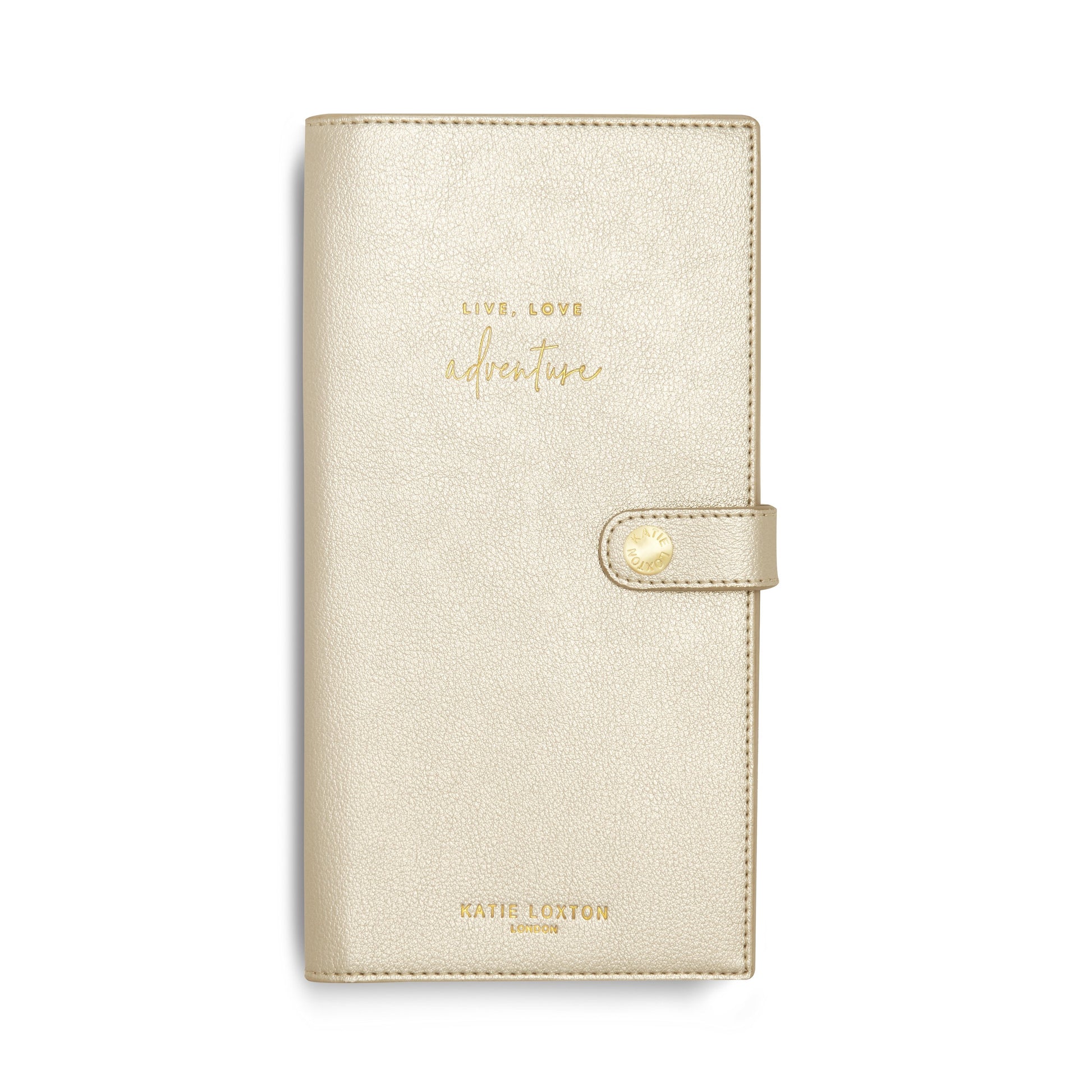 KTLX TRAVEL WALLET LIVE LOVE ADVENTURE METALLIC CHAMPAGNE - Jashanmal Home