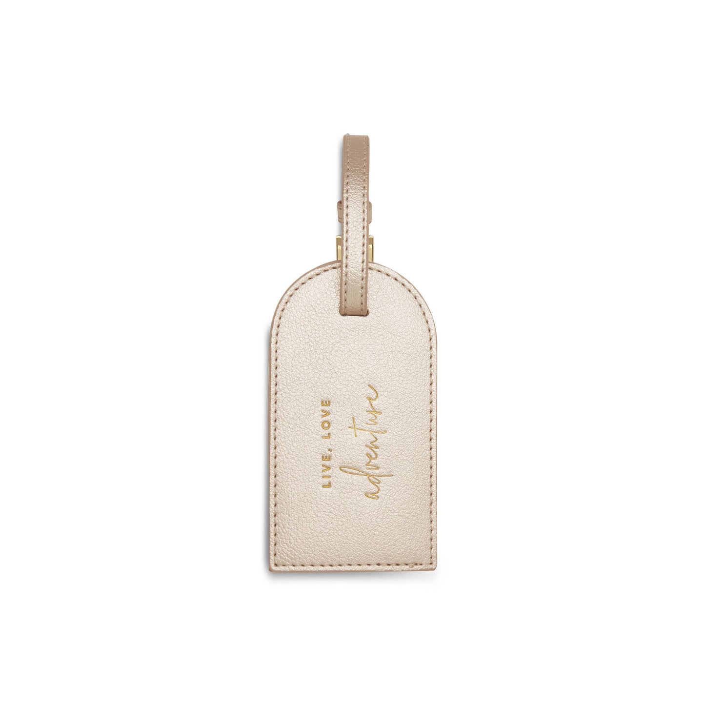 KTLX LUGGAGE TAG LIVE LOVE ADVENTURE METALLIC CHAMPAGNE - Jashanmal Home