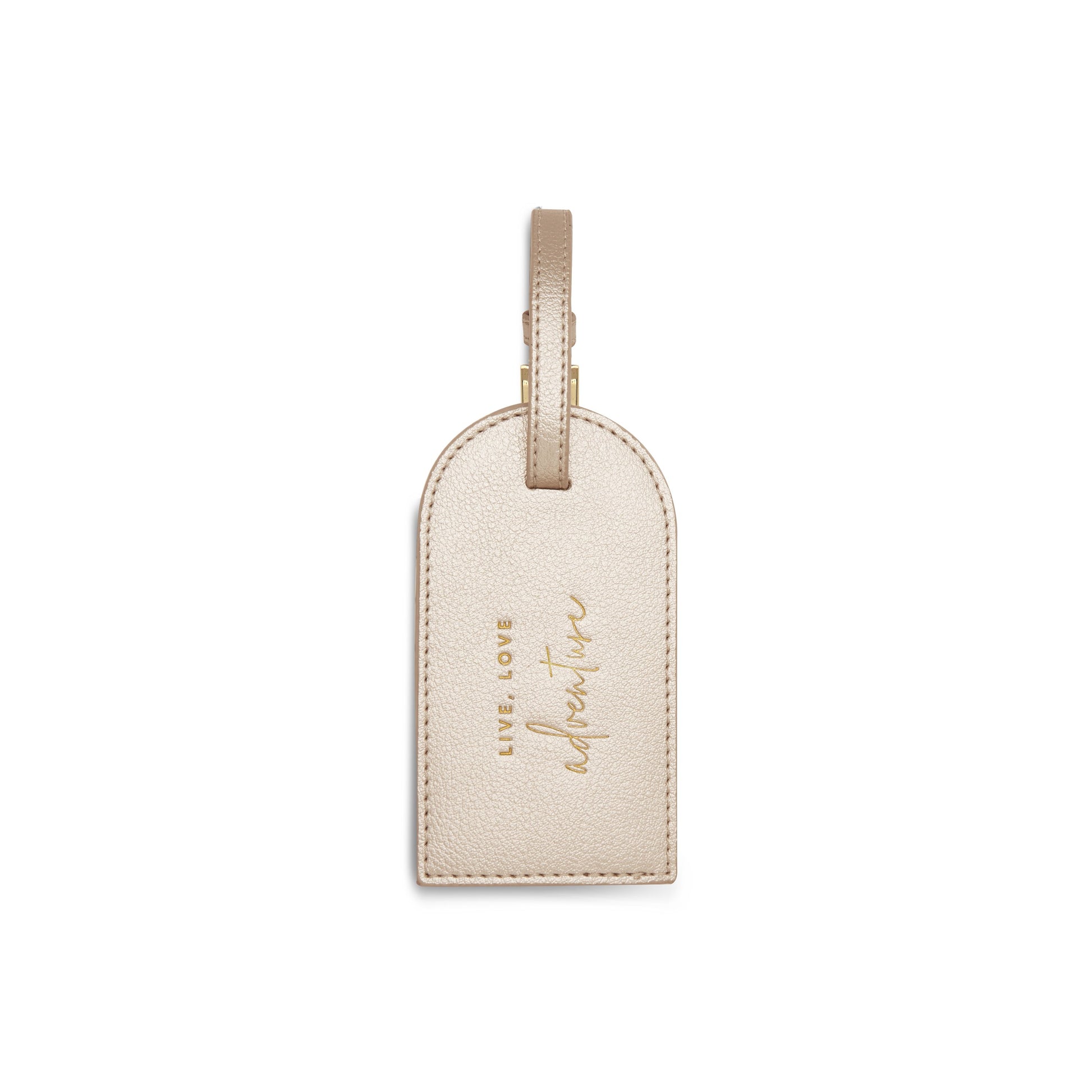 KTLX LUGGAGE TAG LIVE LOVE ADVENTURE METALLIC CHAMPAGNE - Jashanmal Home