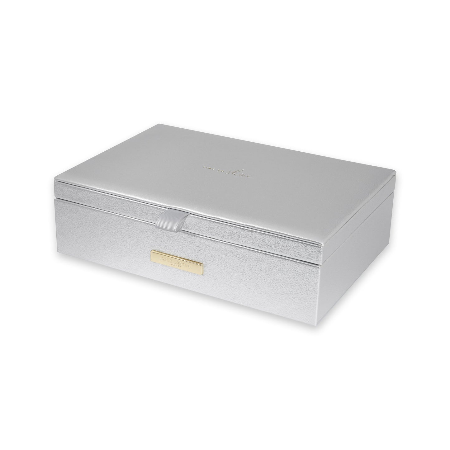 KTLX PEBBLE JEWELLERY BOX TIME TO SHINE METALLIC SILVER - Jashanmal Home