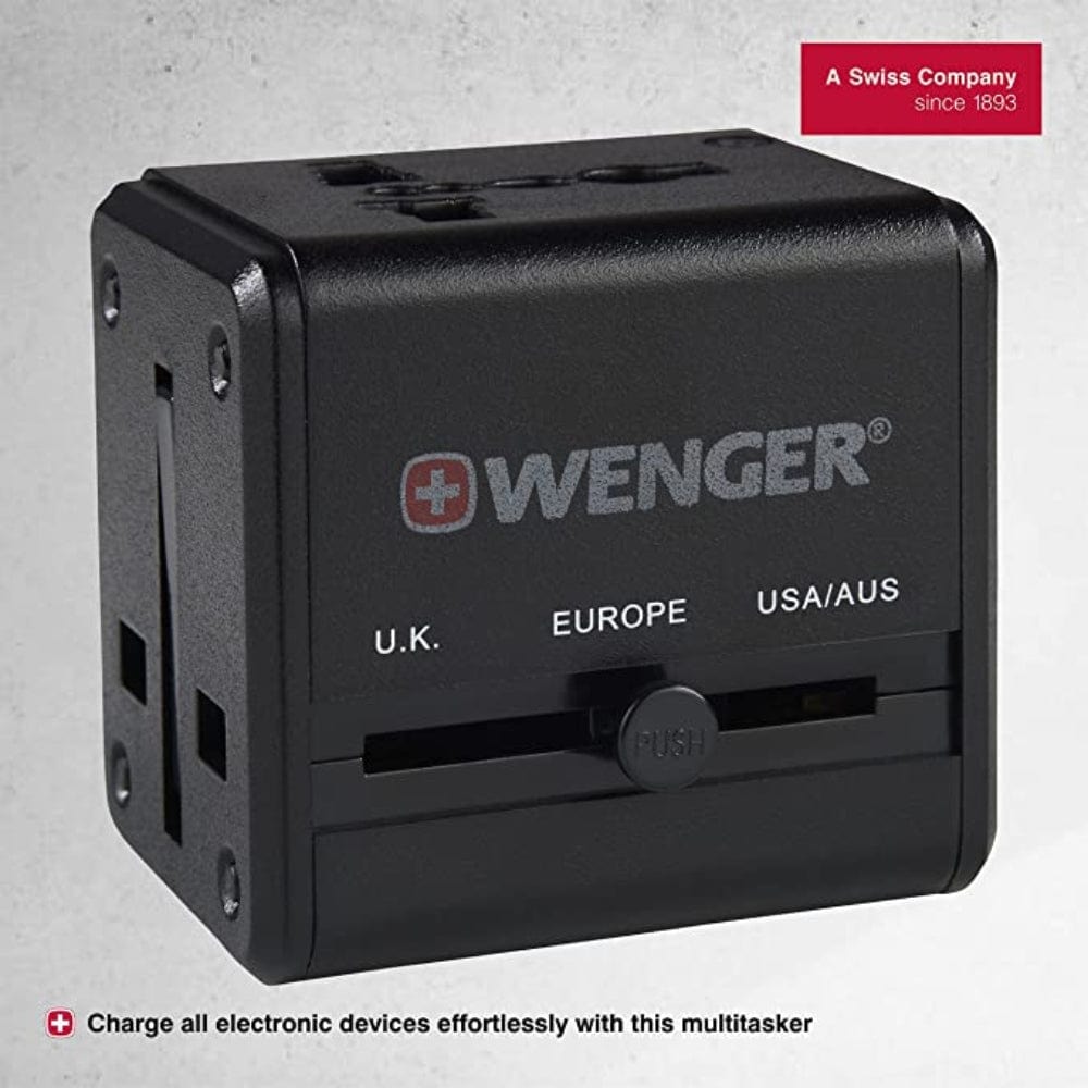 محول سفر وينجر مع شاحنين USB أسود - 604559