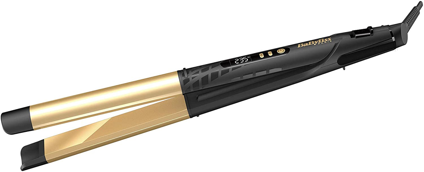 Babyliss St440Sde، مكواة فرد الشعر السيراميكية الذهبية مقاس 25 مم، 3 درجات حرارة، ذهبي،