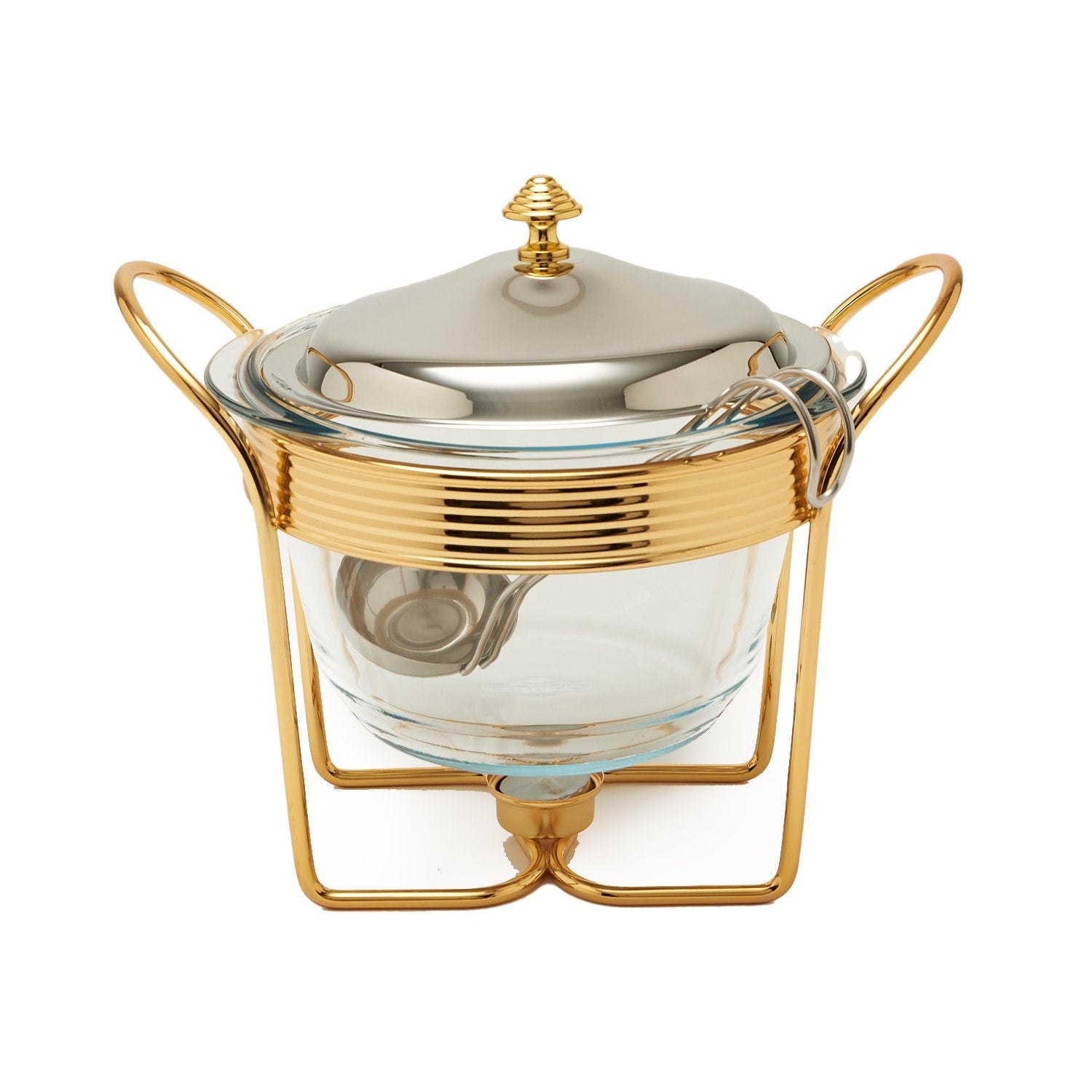 REGENT FOLIO GOLD ROUND SOUP WARMER WITH LADELE 4LT - 34393/G