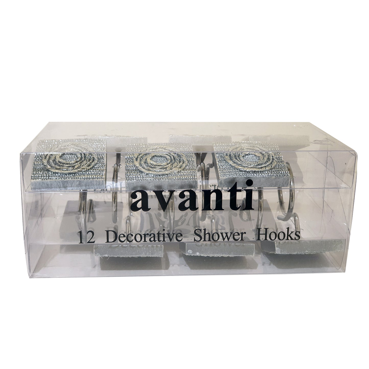AVANTI GALAXY SILVER SHOWER CURTAIN HOOKS
