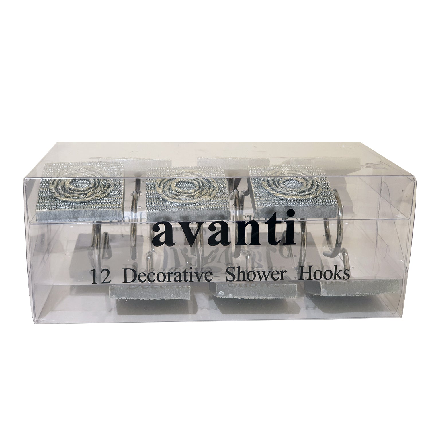 AVANTI GALAXY SILVER SHOWER CURTAIN HOOKS