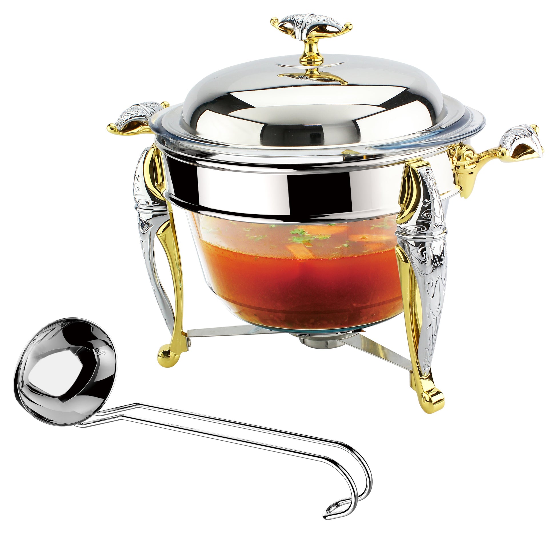 REGENT MALAIKA ROUND SOUP WARMER WITH LADLE 4L - 1743B6