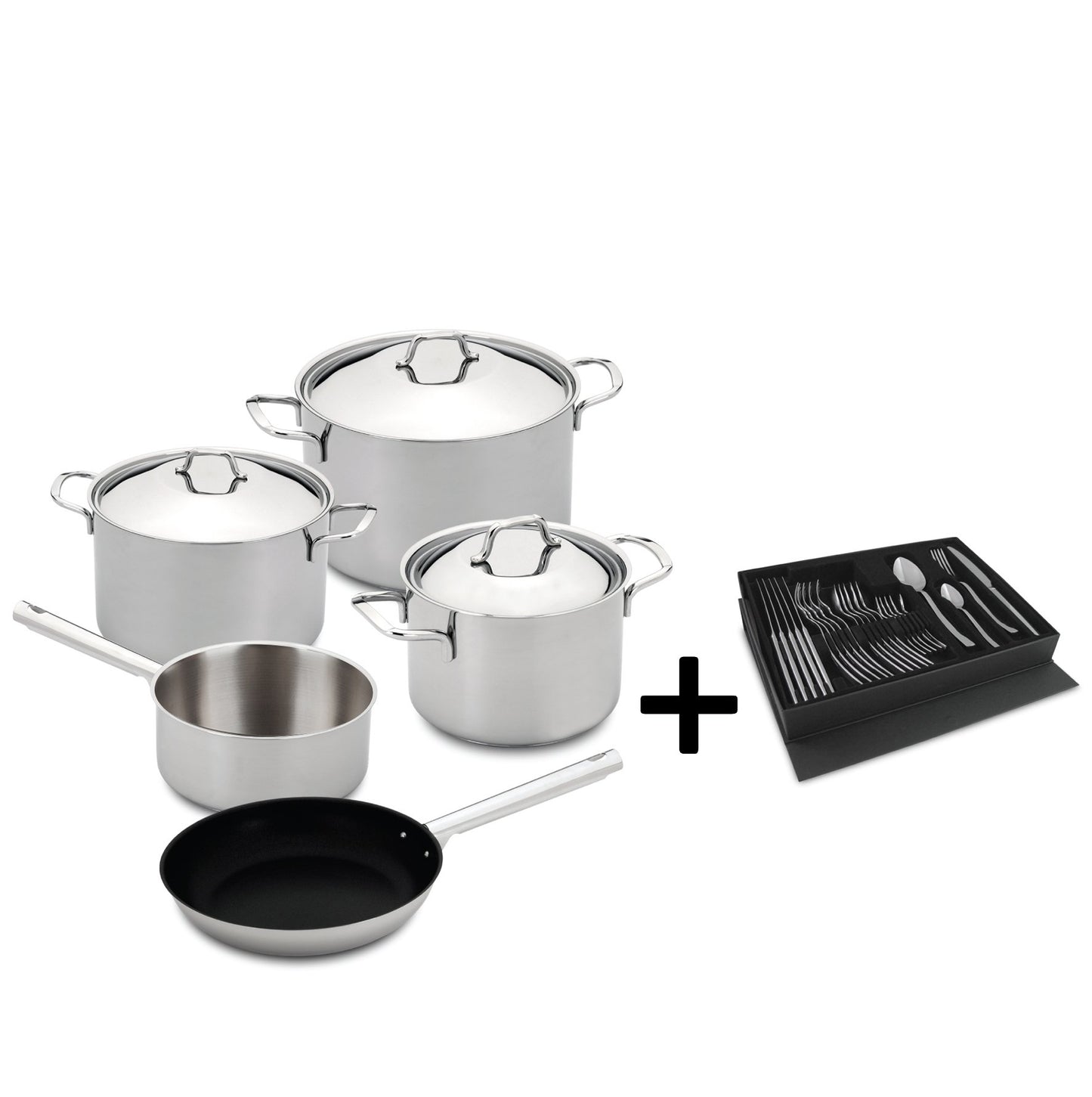 SILAMPOS ALFAMA 8PC SET COOKWARE + 24PC SET CUTLERY - 63C122FJ0361