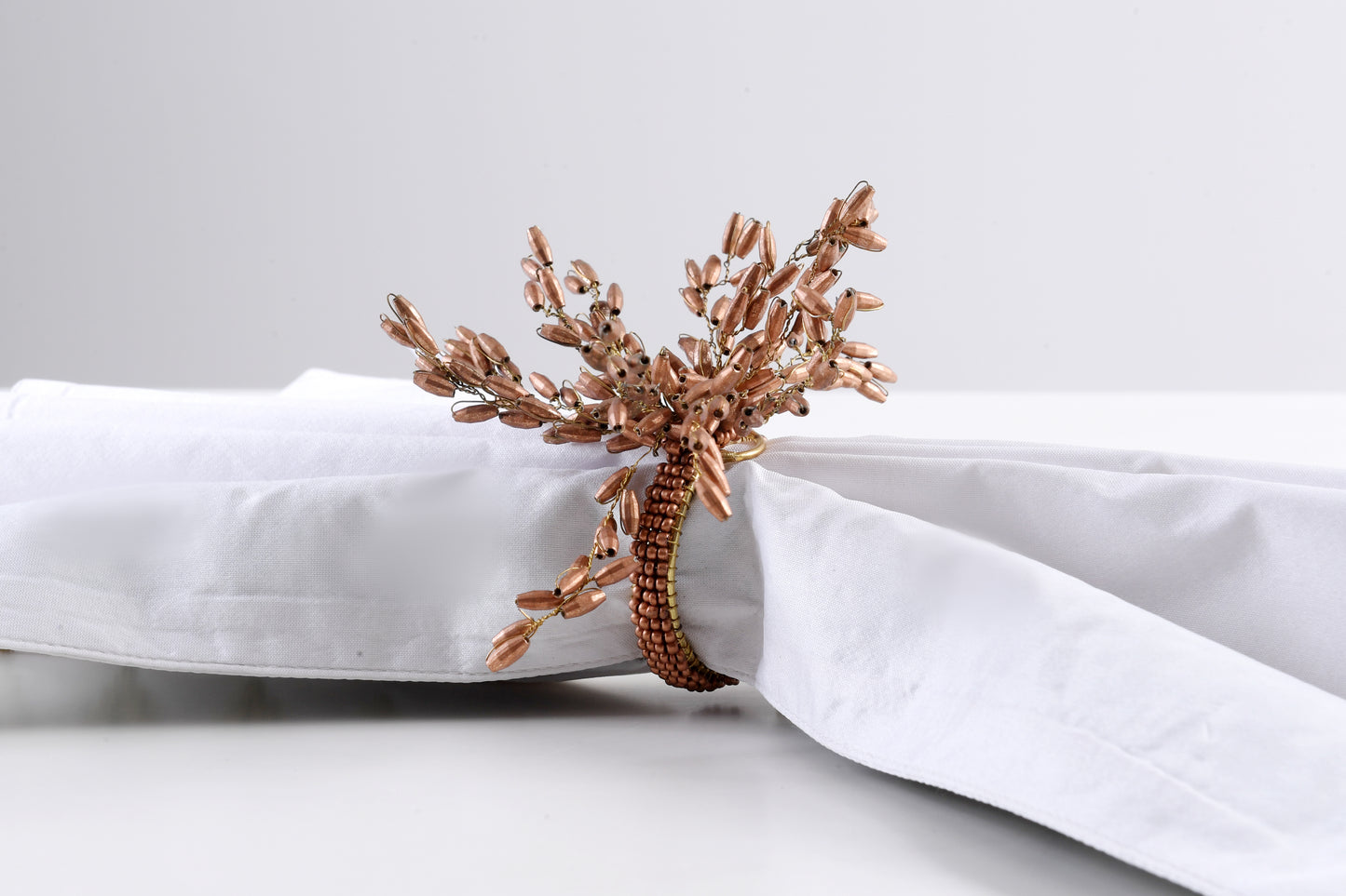 ARVD BEADED NAPKIN RING COPPER L-4