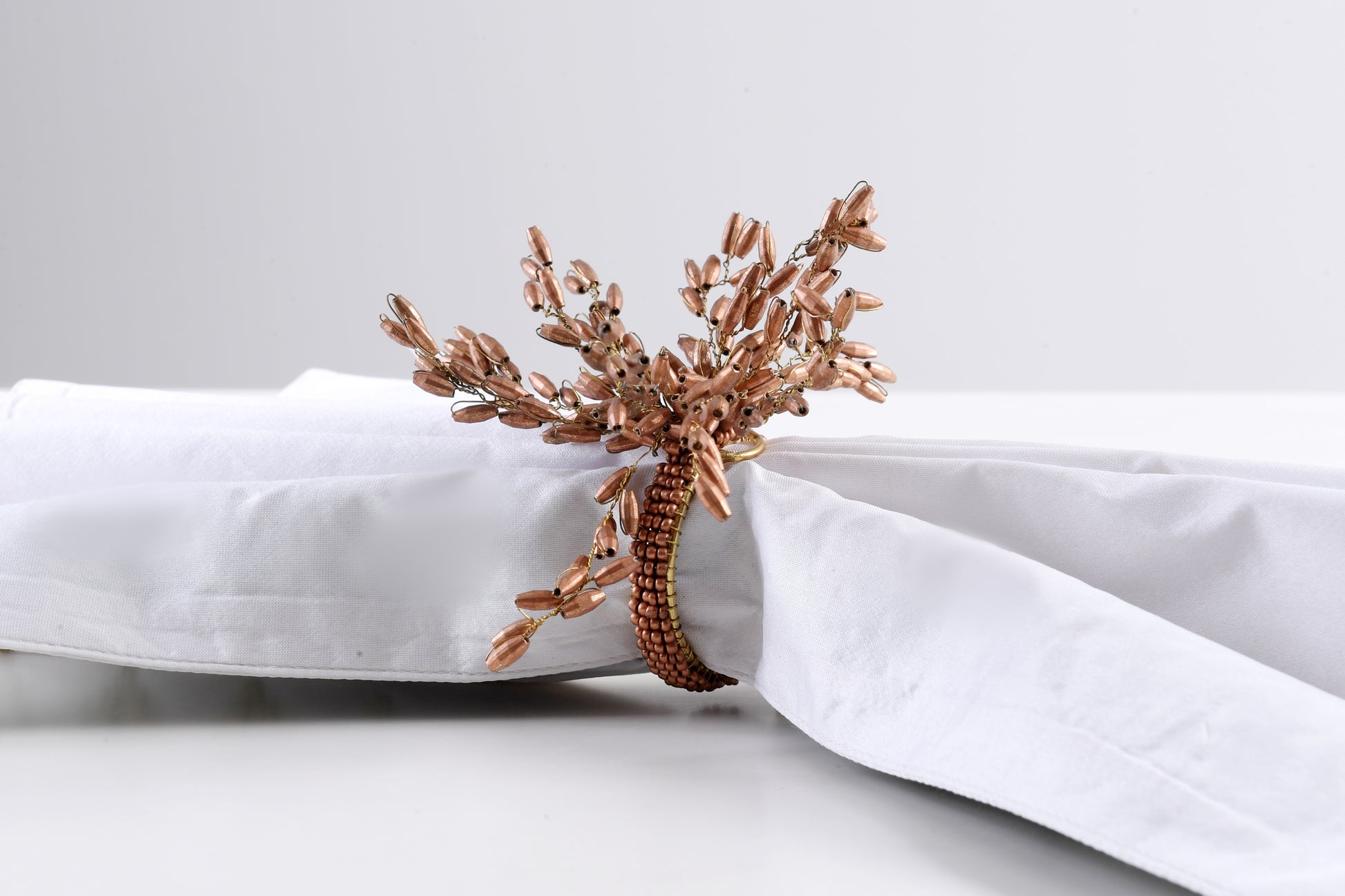 ARVD BEADED NAPKIN RING COPPER L-4