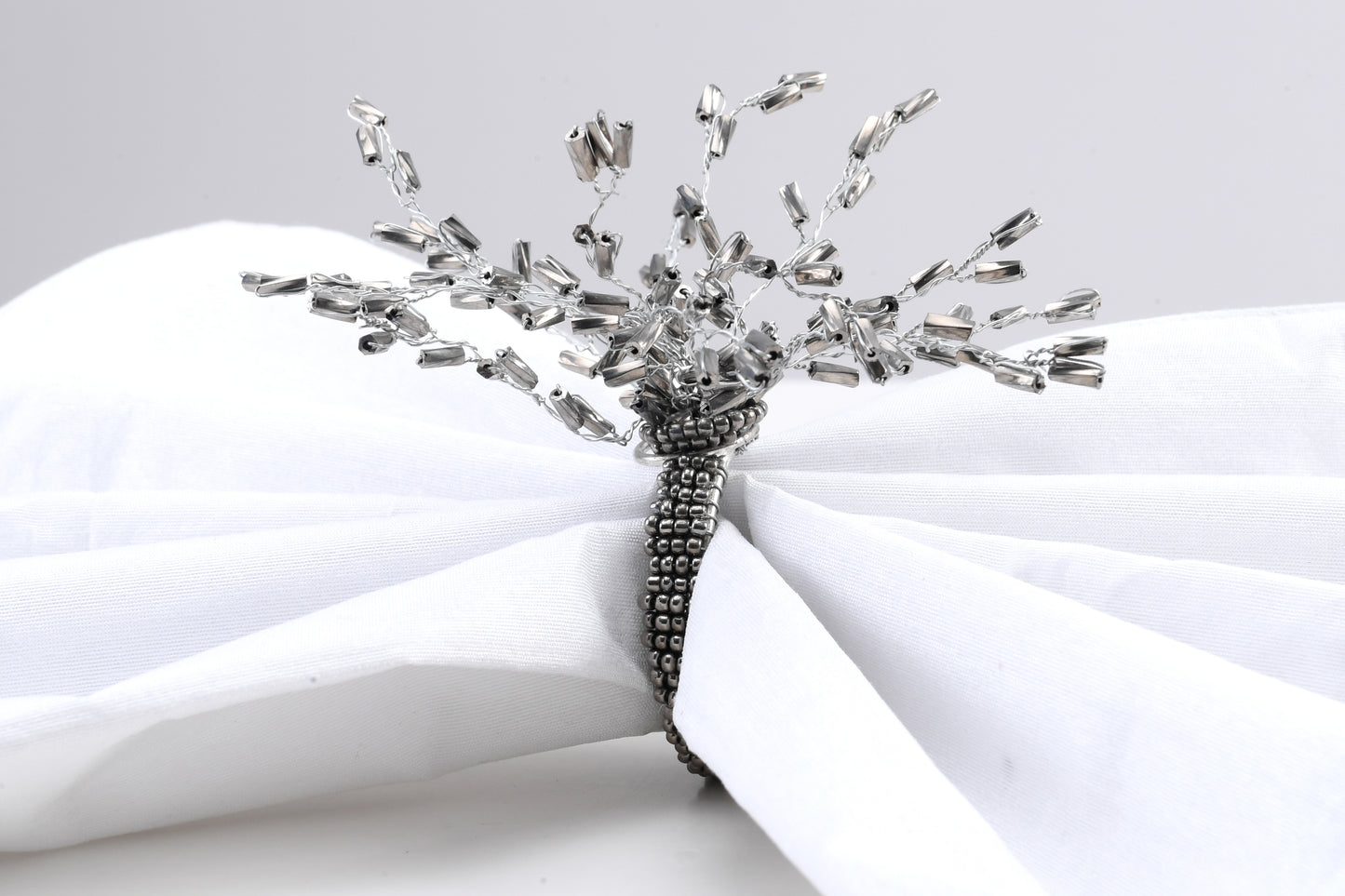ARVD BEADED NAPKIN RING SMOKE GREY L-4