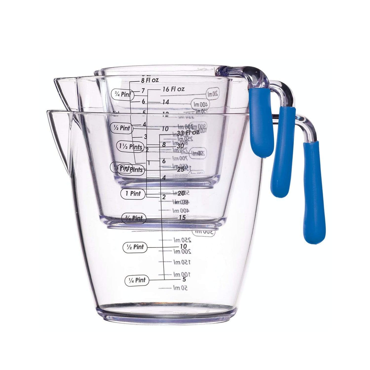CW 3PC MEASURING JUG SET 200ML/400ML/900ML BLUE SL - CWMJUGSETBLU
