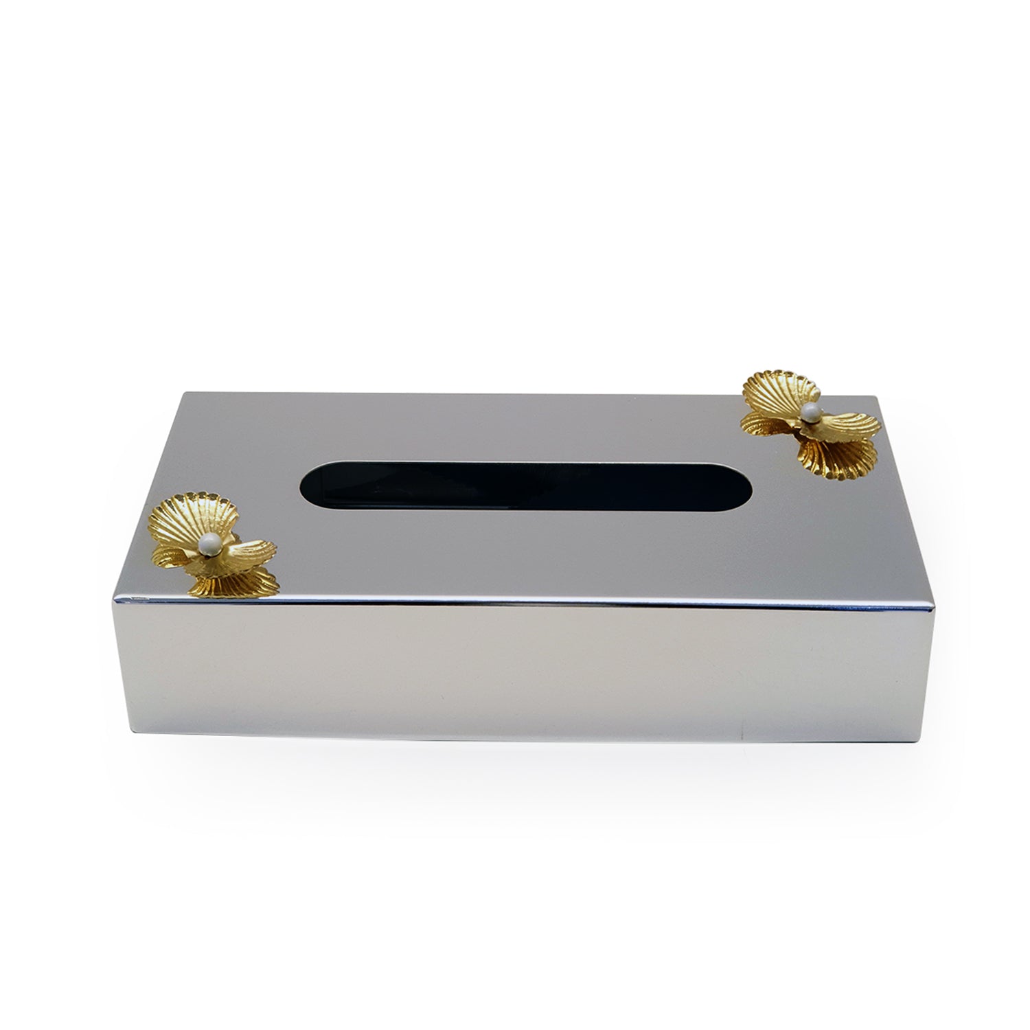 PANTAZELOS MOP SILVER AND GOLD PLATED KLEENEX BOX