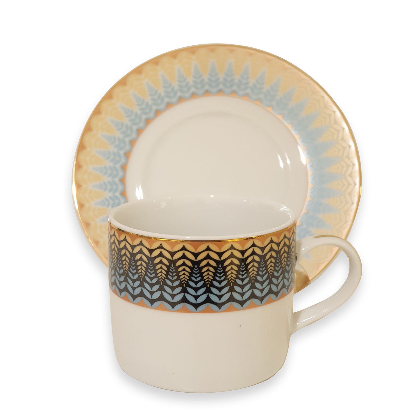 Dankotuwa Elsa Gold 6+6 Tea Cup &amp; Saucer - Elsagold-