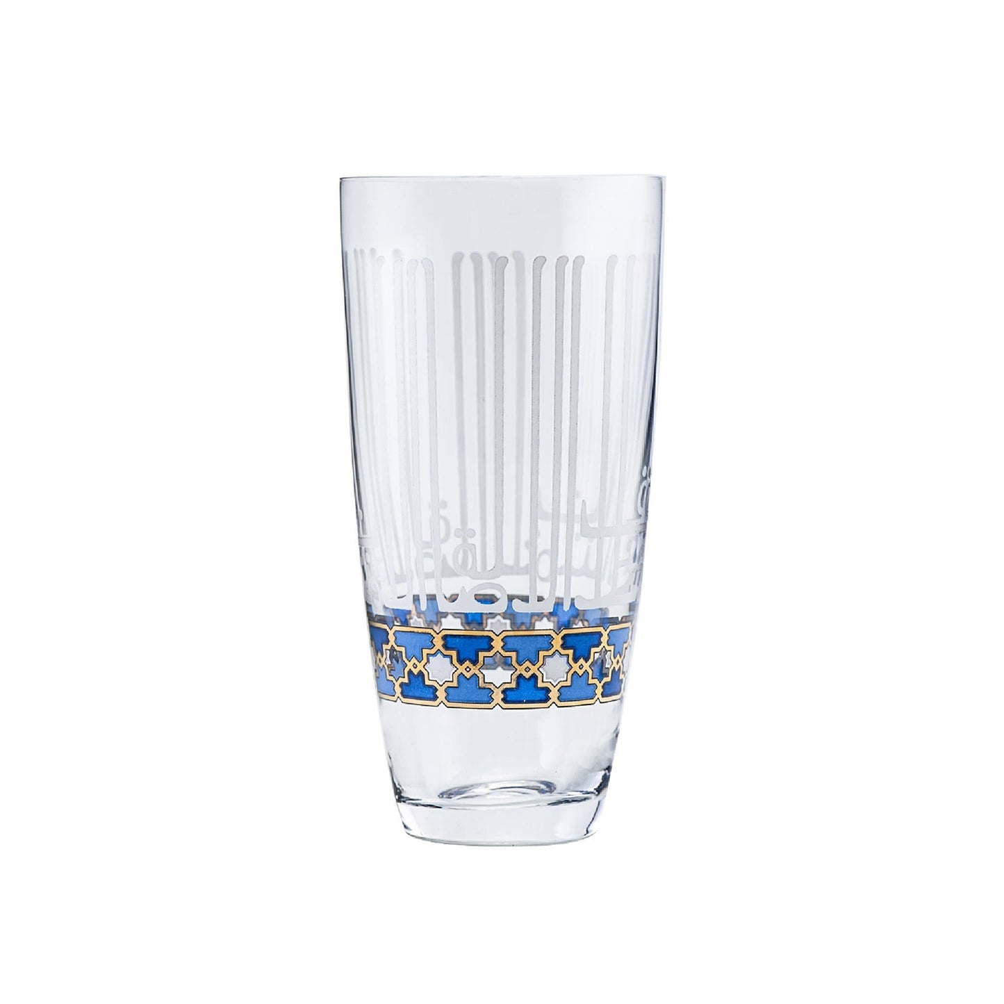 DIMLAJ ASALA GOLD BLUE CRYSTAL LONG TUMBLER 6PC SET - 46683