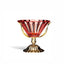 وعاء روما زجاجي أحمر 26 × 26 سم - Dc6157/Or-Rs