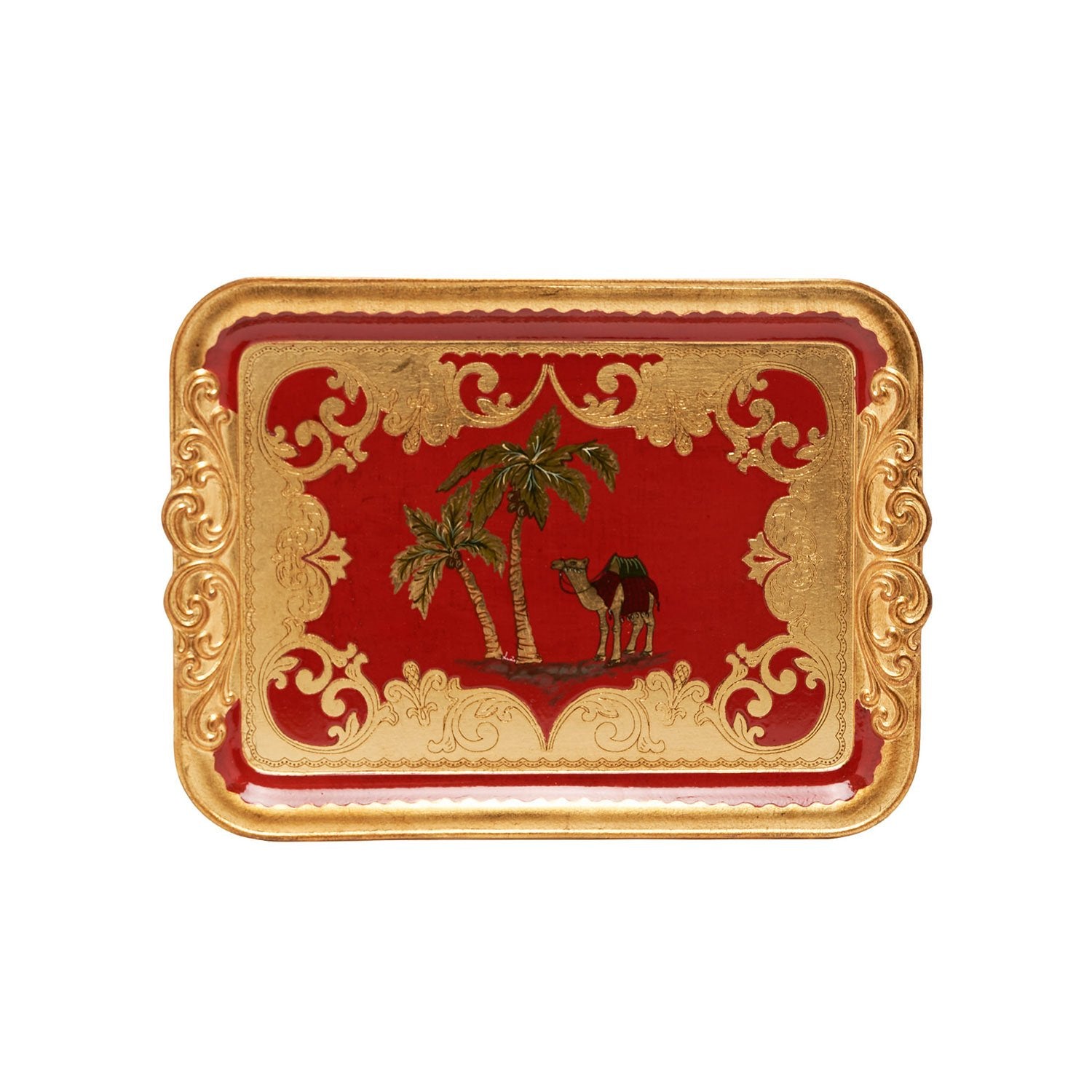 SEZZATINI CAMEL & TREE ORO ROS CEL MEDIUM RECTANGLE TRAY 32 X 45CM - VL-234-4-3708