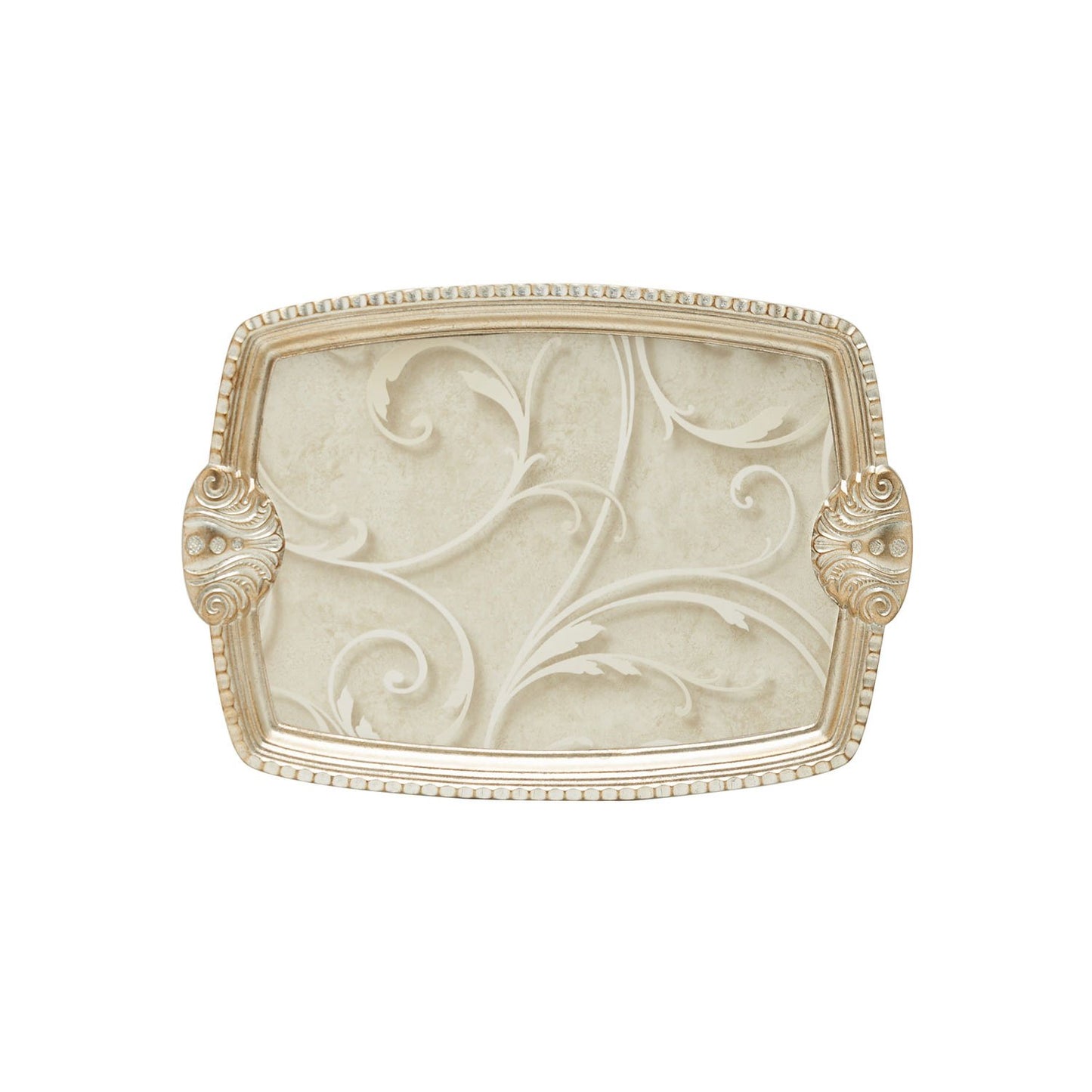 SEZZATINI TULLIA FOGLIA AGENTO MEDIUM RECTANGLE TRAY 33 X 47.5CM - VL-239-4-3716