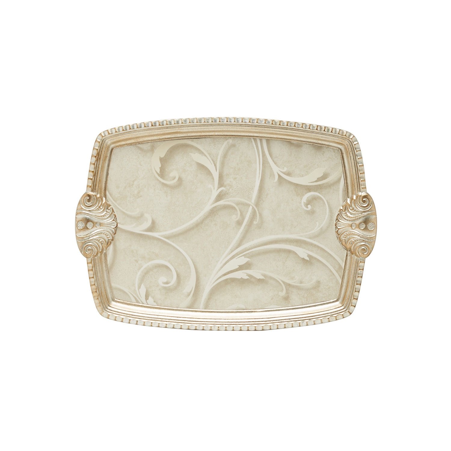 SEZZATINI TULLIA FOGLIA AGENTO MEDIUM RECTANGLE TRAY 33 X 47.5CM - VL-239-4-3716