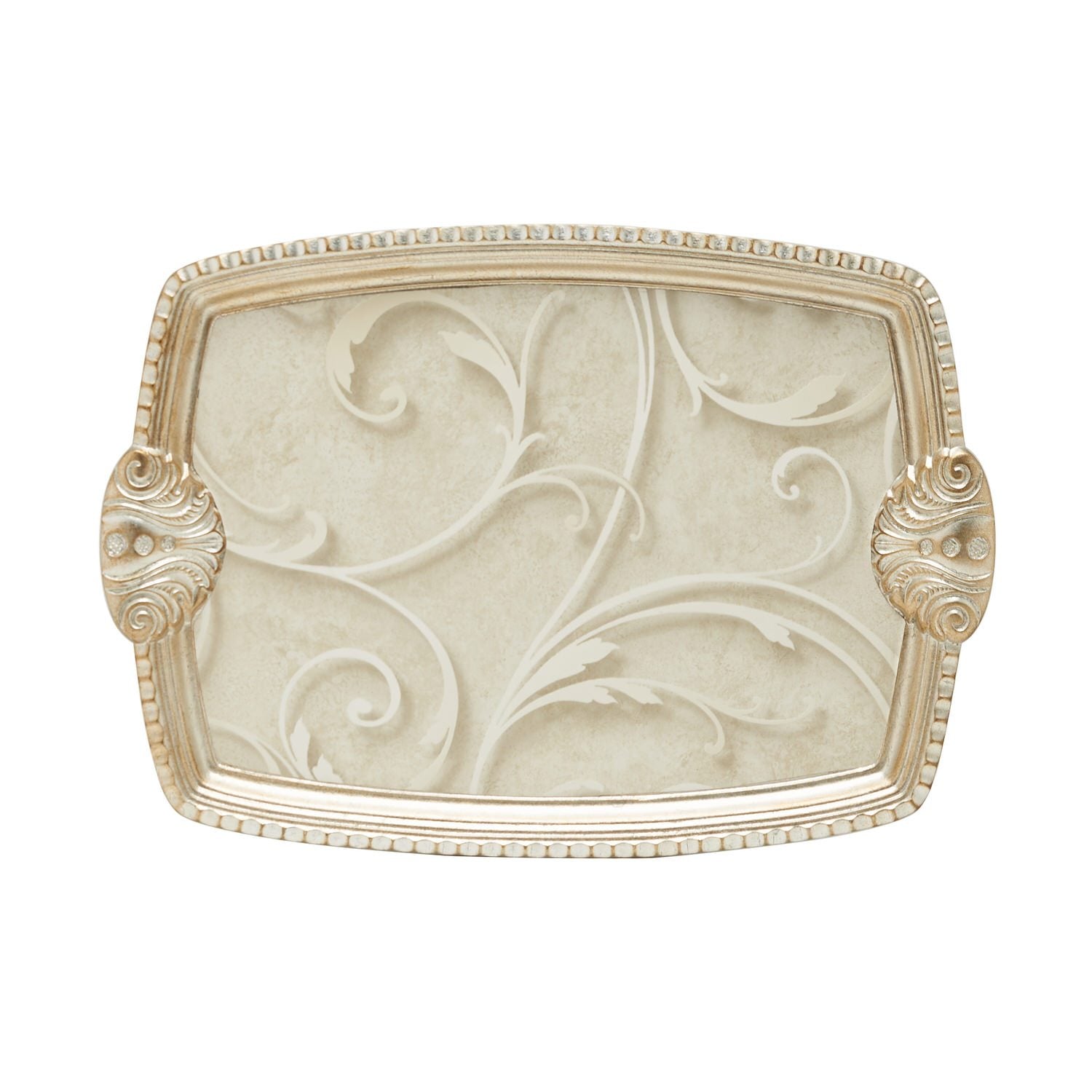 SEZZATINI TULLIA FOGLIA AGENTO LARGE RECTANGLE TRAY 38 X 53CM - VL-239-5-3716