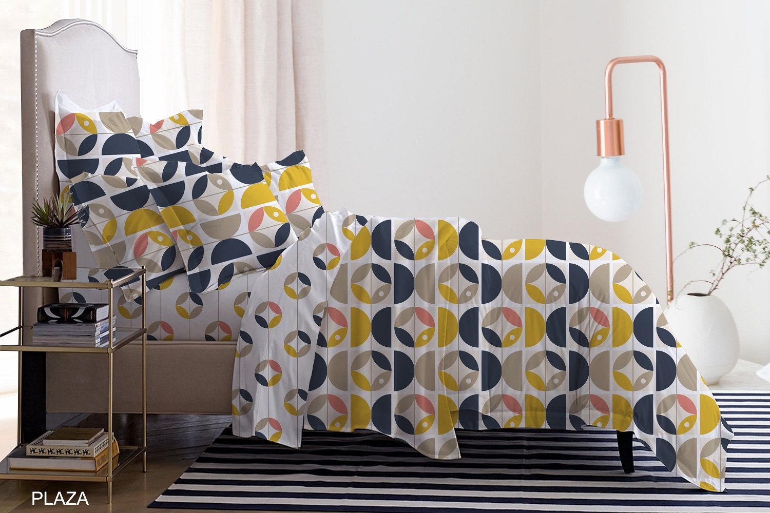 VEGORA PRINTED COTTON PLAZA 4PC DUVET COVER SET - 83009473