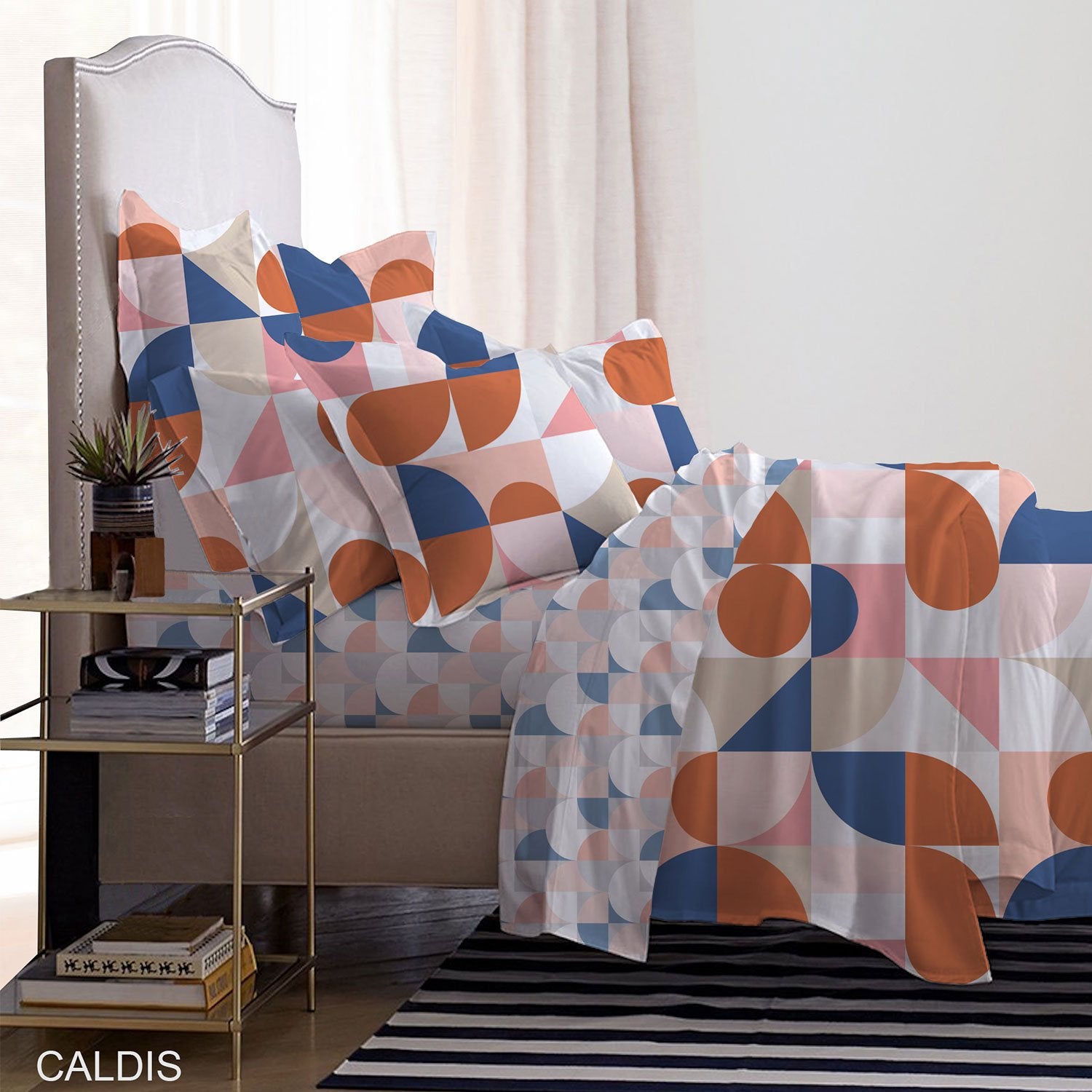 VEGORA PRINTED MICROFIBER CALDES 3PC FLAT SHEET SET KING - 83009633