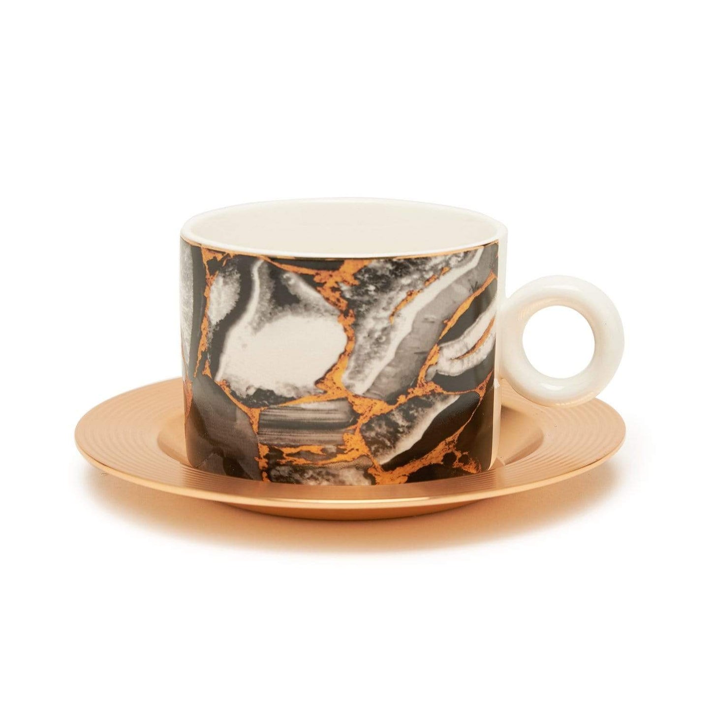 AMBER MARLENE GOLD 12PC SET TEA CUP/SAUCER - AM3489-200-S12-MAR