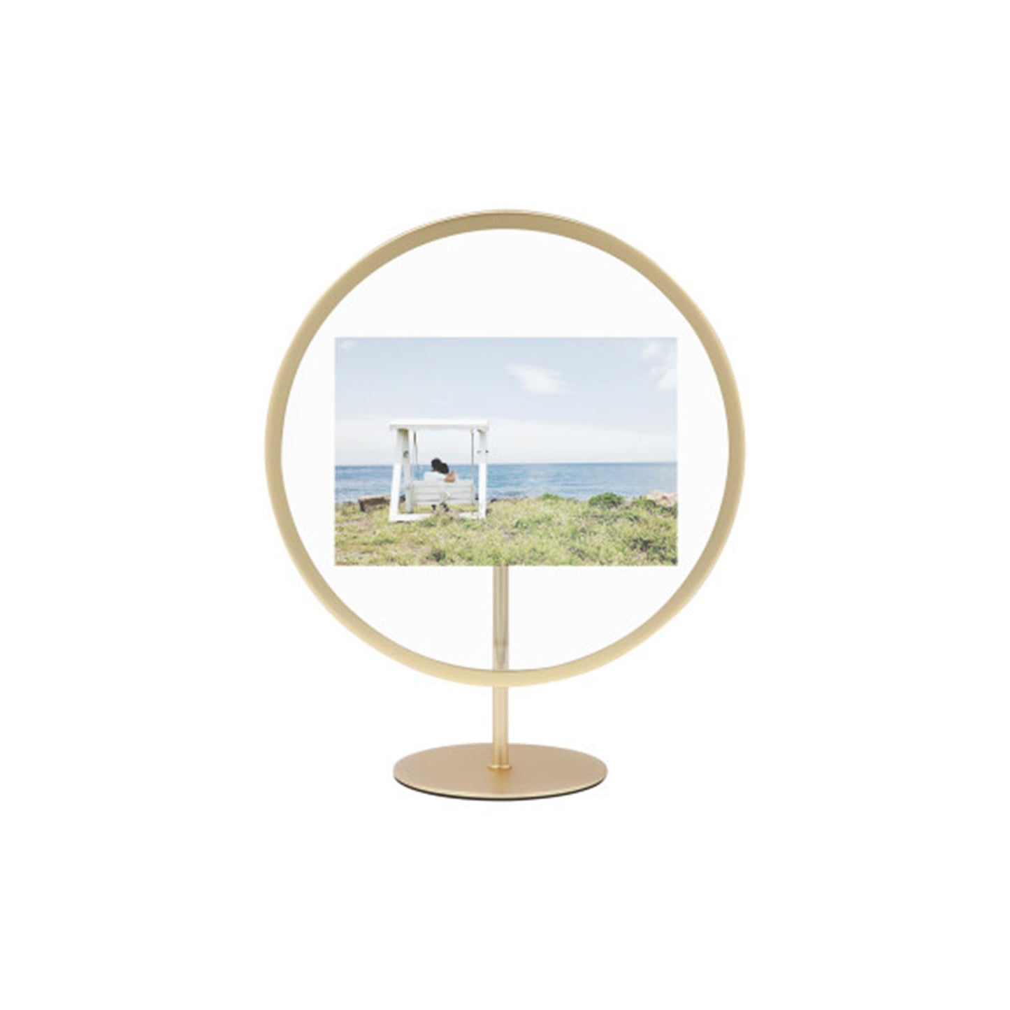 UMBRA INFINITY ROUND PICTURE FRAME 4X6 MATT BRASS - 1012271-221