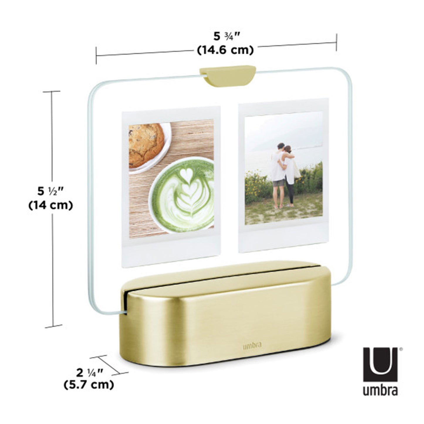 إطار صورة Umbra Glo LED مقاس 2×3 من النحاس غير اللامع - 1013261-221