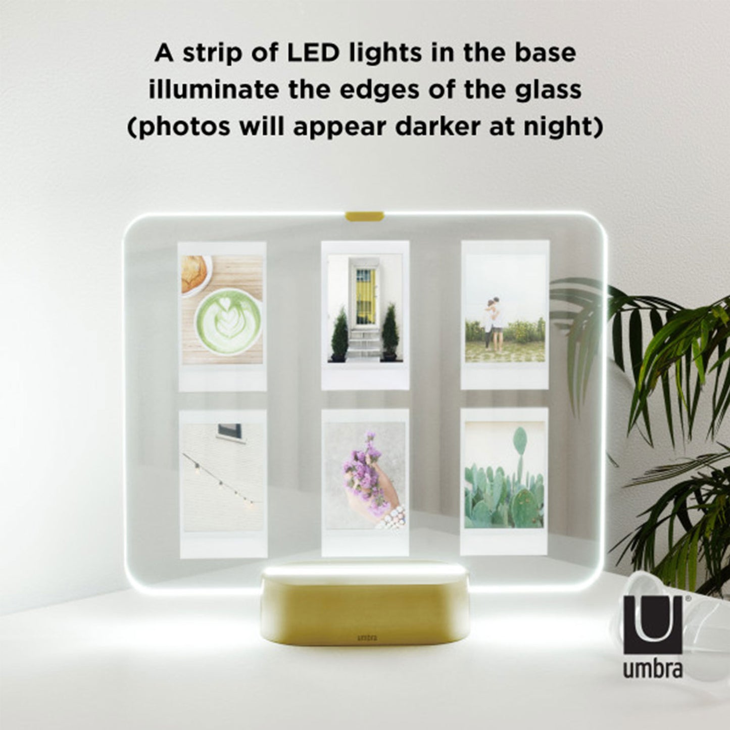 إطار صورة Umbra Glo LED مقاس 8×10 من النحاس غير اللامع - 1011085-221