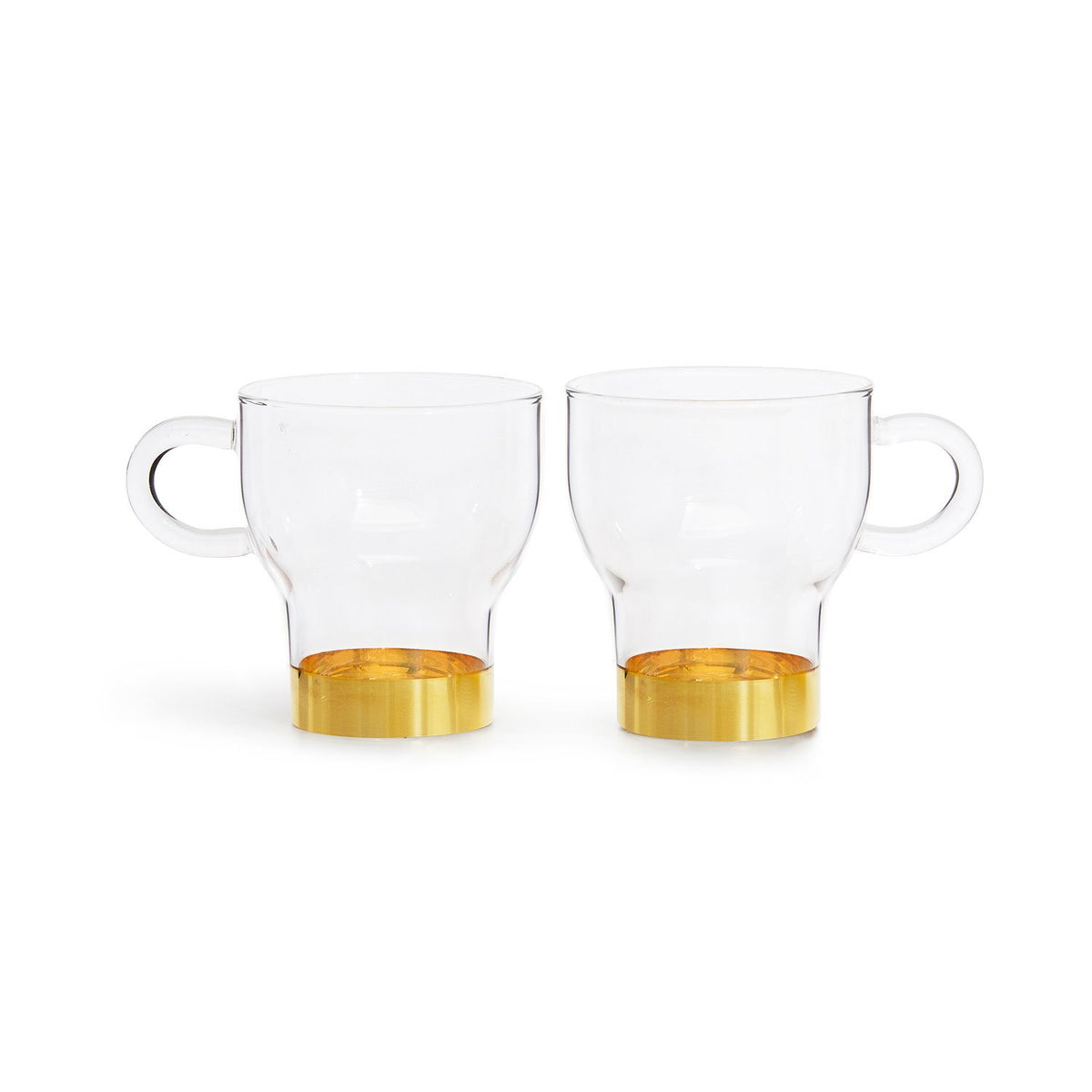 SAGAFORM SMALL GLASS MUG PACK OF 2 GOLD - 5018076