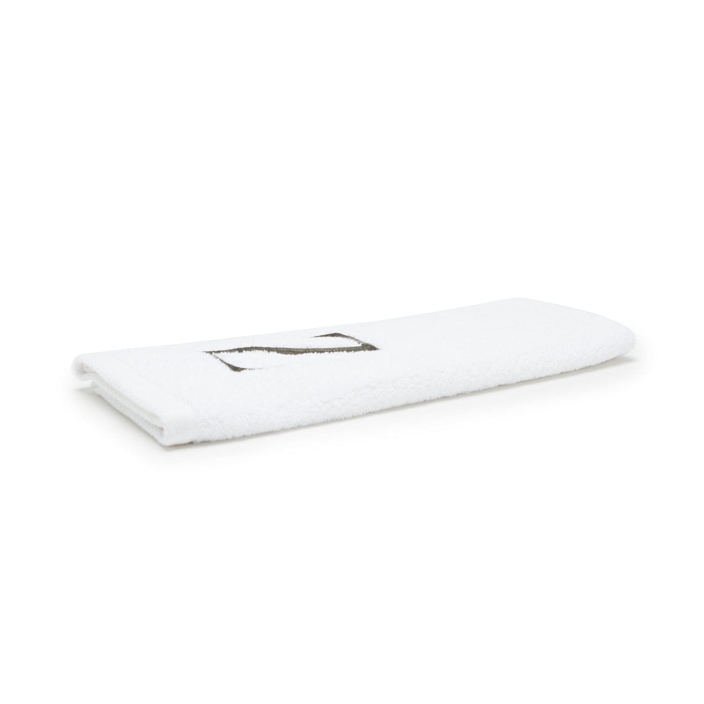 Avanti Monogram Block Letter Z Hand Towel - WHITE AND SILVER