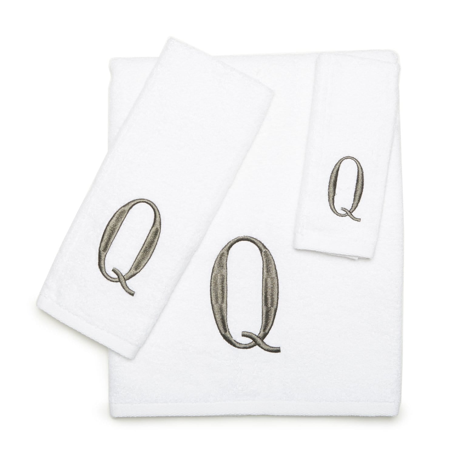 AVANTI MONOGRAM BLOCK LETTER Q - WHITE AND SILVER - 022574Q