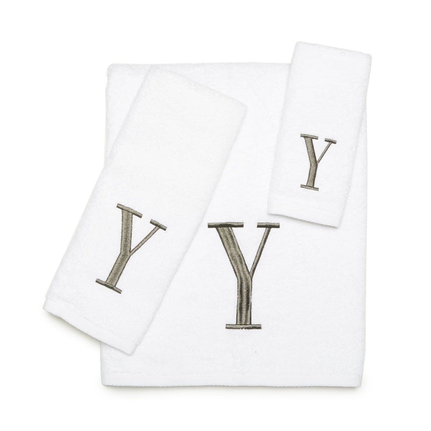 AVANTI MONOGRAM BLOCK LETTER Y - WHITE AND SILVER - 022574Y