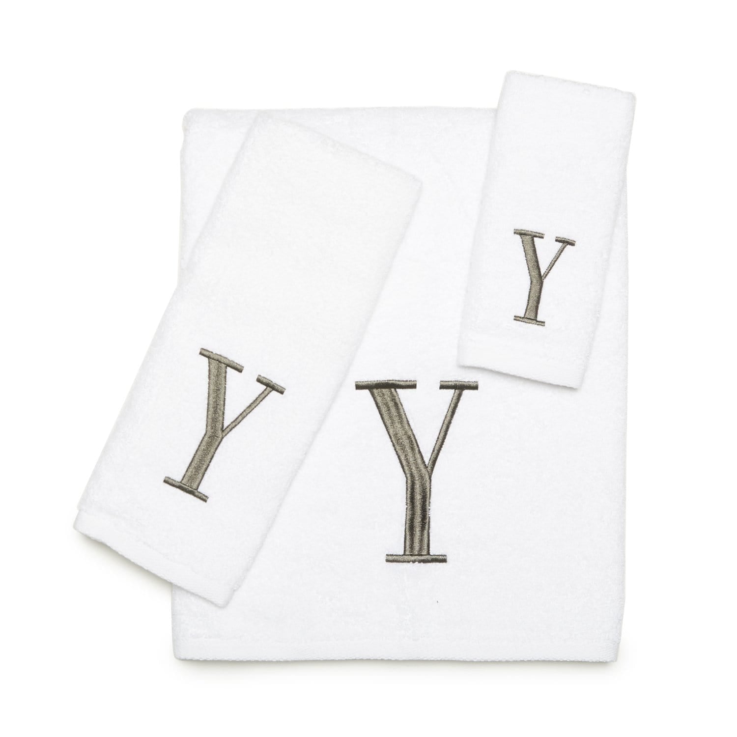 AVANTI MONOGRAM BLOCK LETTER Y - WHITE AND SILVER - 022574Y