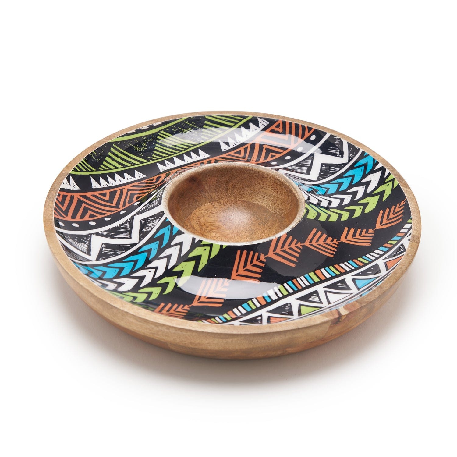 INDRA TRIBAL CHIP & DIP 15.25X15.25 INCHES