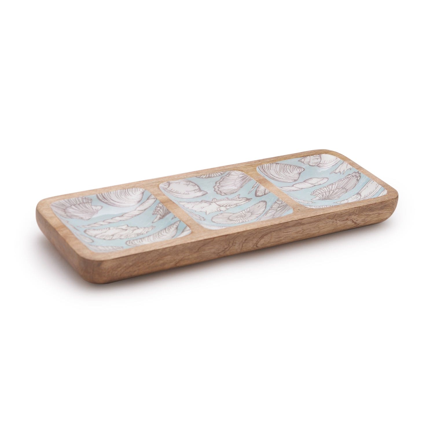 INDRA SHELLS DISH 3 SECTION 15X5.5 INCHES