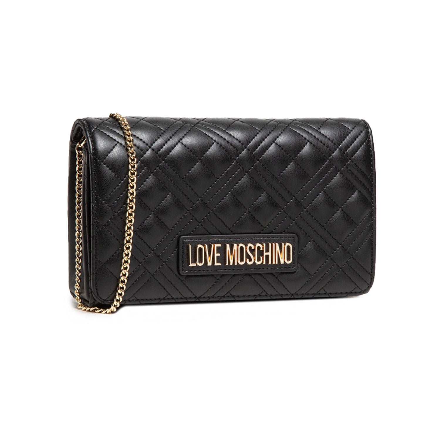 LOVE MOSCHINO QUILTED CLUTCH BAG BLACK