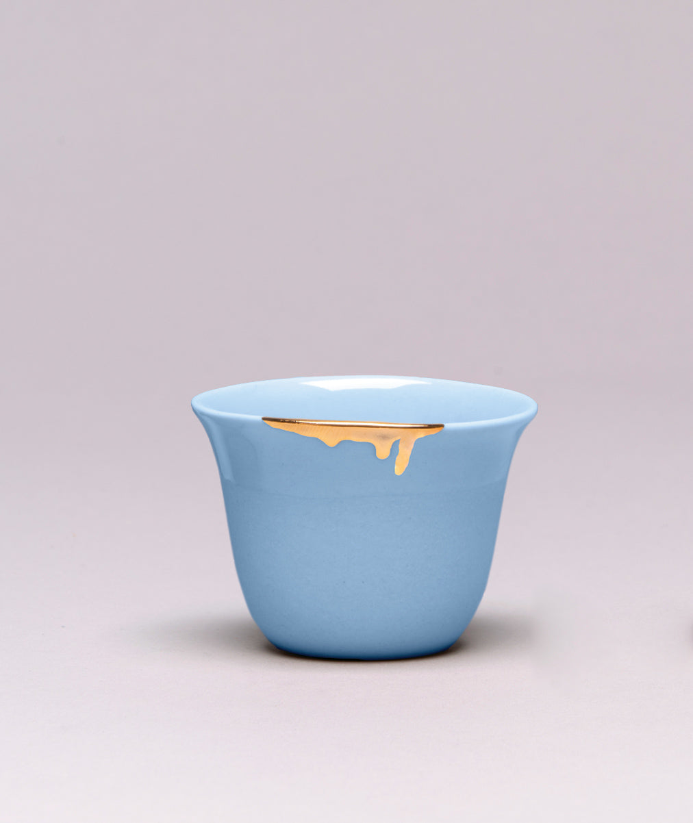 OZLEM TUNA MELLOW CAWA CUPS SET OF 6 BLUE
