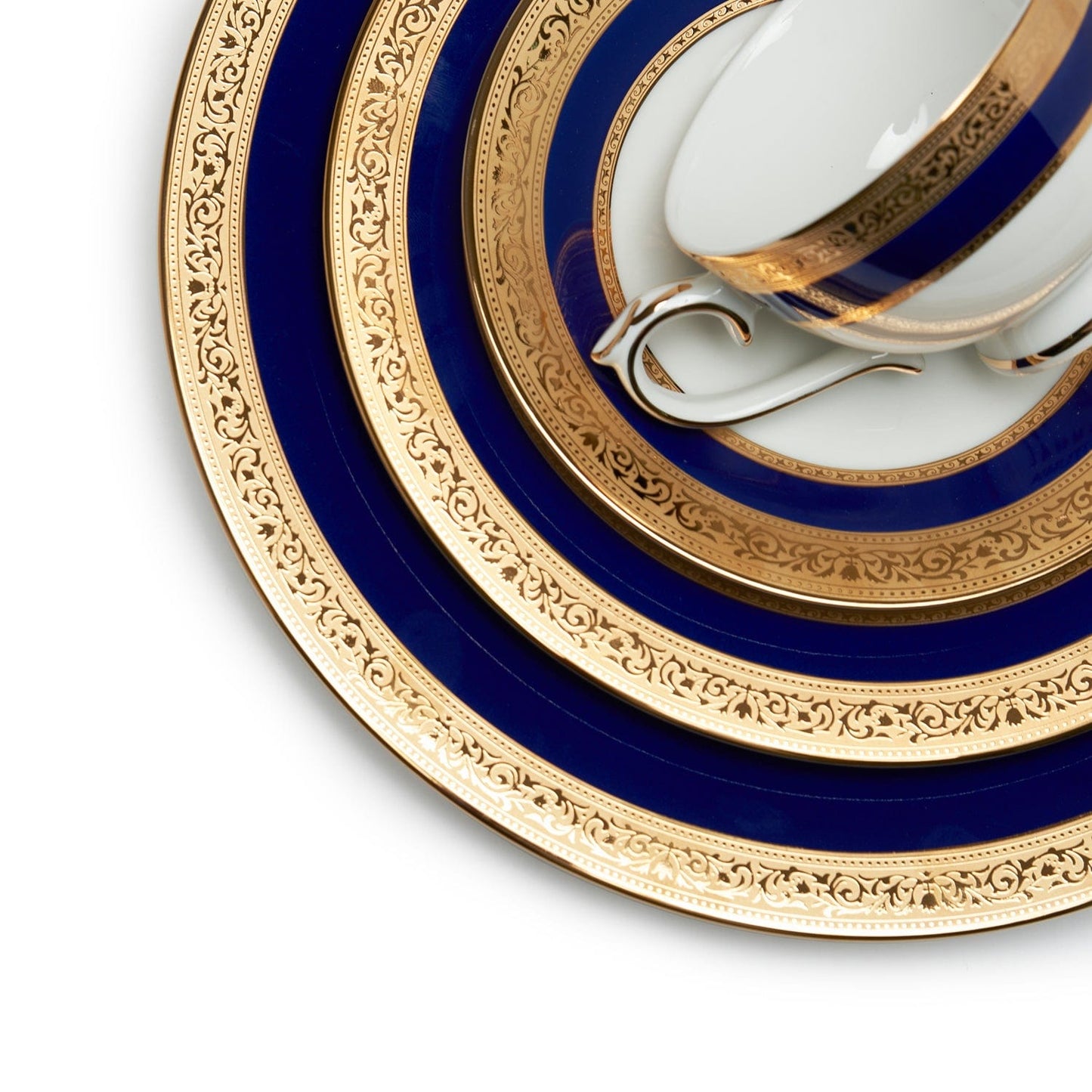 DANKOTUWA VICTORIAN GOLD COBALT 59PC DINNER SET
