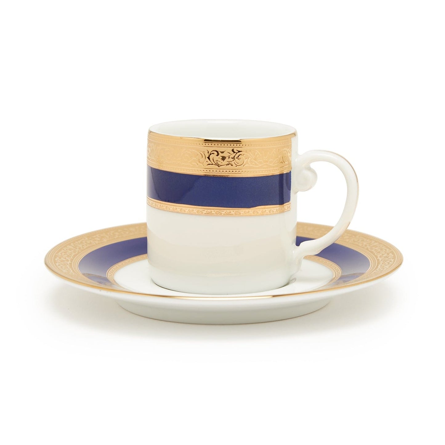 DANKOTUWA VICTORIAN GOLD COBALT 6PC  ESPRESSO COFFEE CUP AND SAUCER