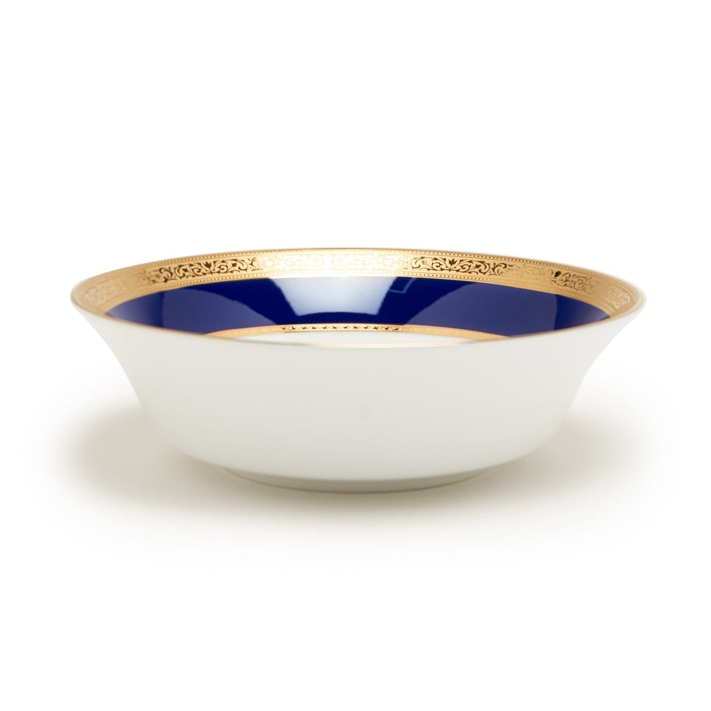 DANKOTUWA VICTORIAN GOLD COBALT LARGE SALAD BOWL